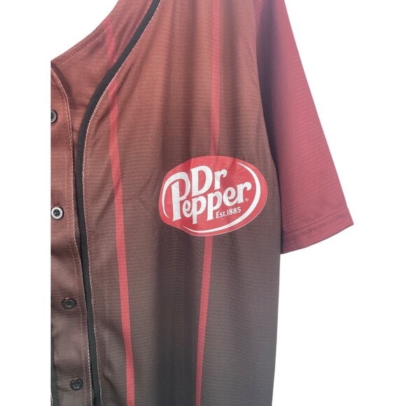 Dr Pepper Baseball Jersey Mens Size XXL Red/White Short Sleeve Button Up - Picture 4 of 8